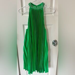 Flying Tomato Green Pleated Mini Dress